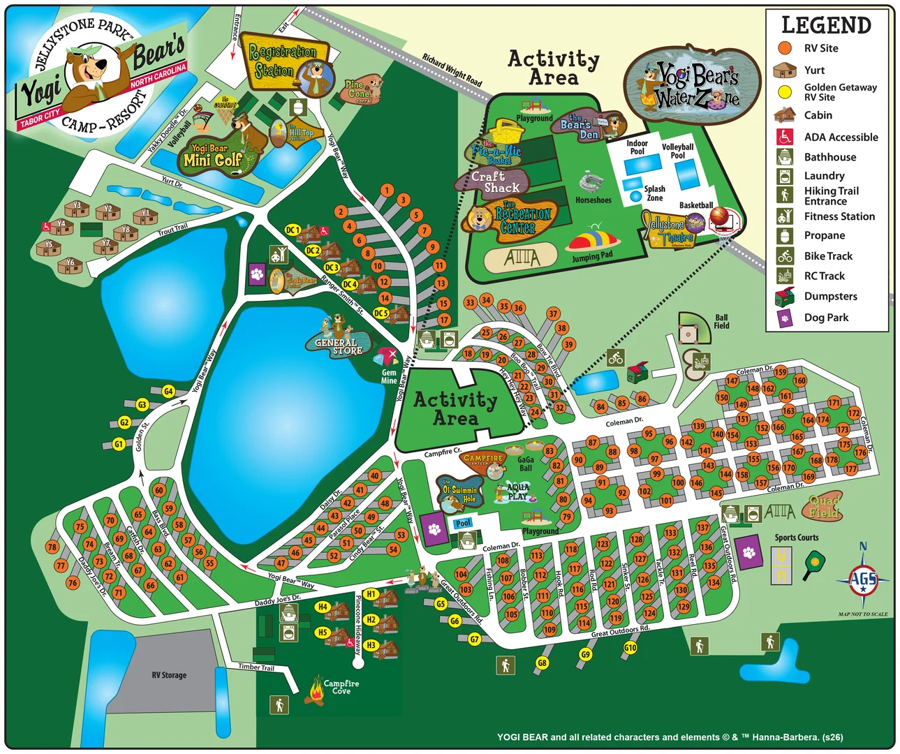 Jellystone Park™ Tabor City Map 2026